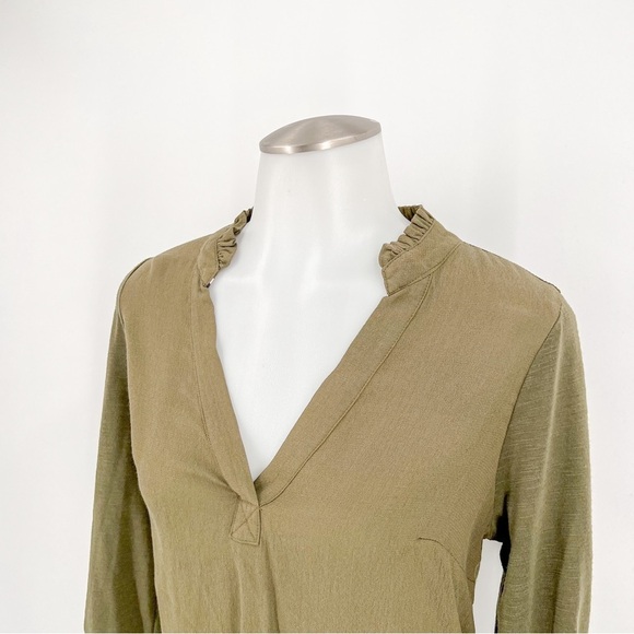 Porridge Anthropologie olive green blouse. Dog print inside - Picture 2 of 6